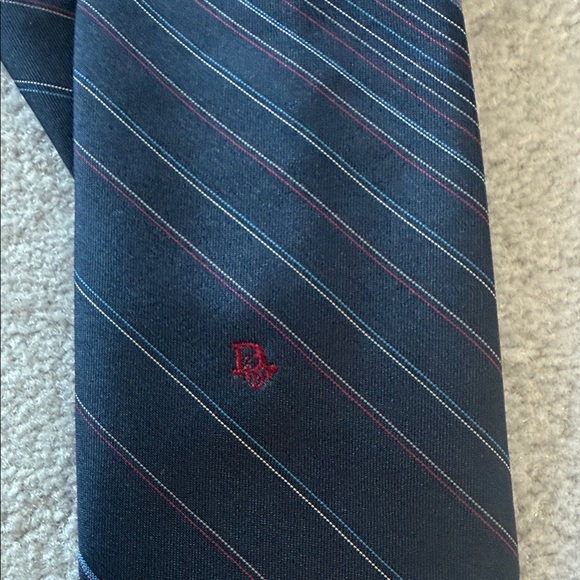 Dior Black and Red Striped Tie - Picture 4 of 4